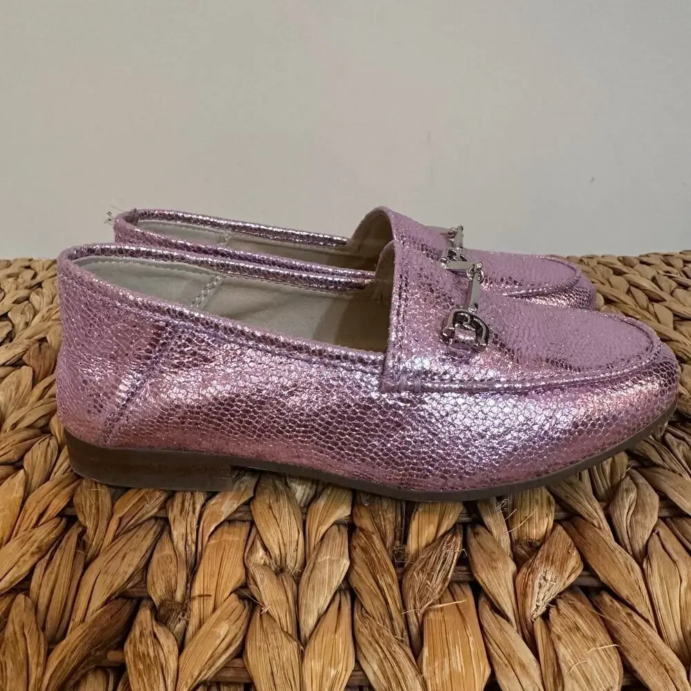 Sam Edelman Loraine Bit Loafer sz 11 Pink Metallic Girl's Shoes